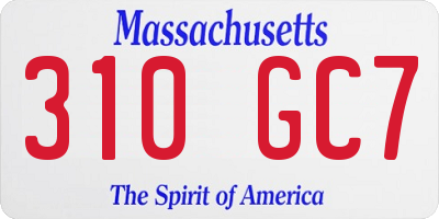 MA license plate 310GC7