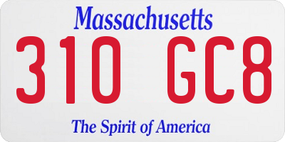 MA license plate 310GC8