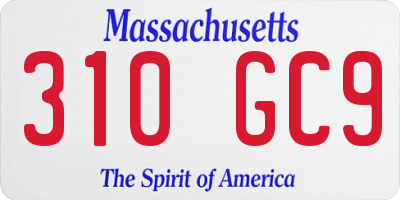 MA license plate 310GC9
