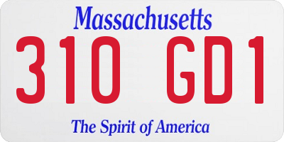 MA license plate 310GD1