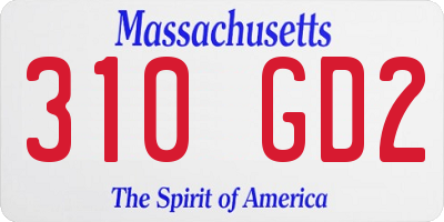 MA license plate 310GD2
