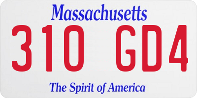 MA license plate 310GD4