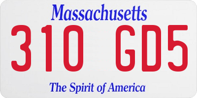 MA license plate 310GD5
