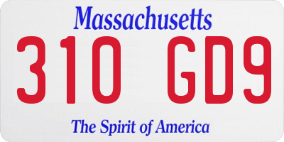 MA license plate 310GD9