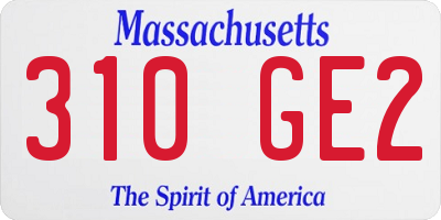 MA license plate 310GE2