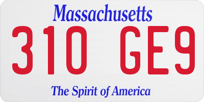 MA license plate 310GE9