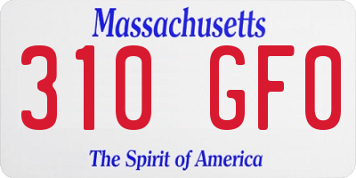 MA license plate 310GF0