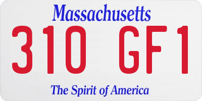 MA license plate 310GF1