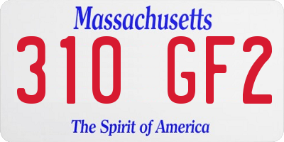 MA license plate 310GF2