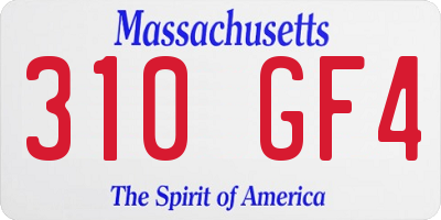 MA license plate 310GF4
