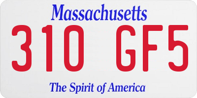 MA license plate 310GF5