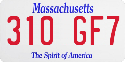 MA license plate 310GF7