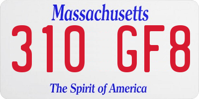 MA license plate 310GF8