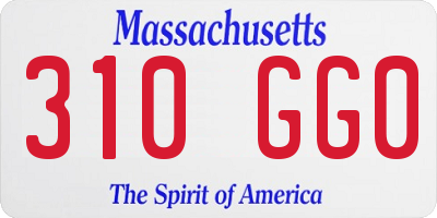 MA license plate 310GG0