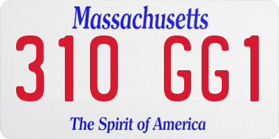 MA license plate 310GG1