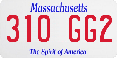 MA license plate 310GG2