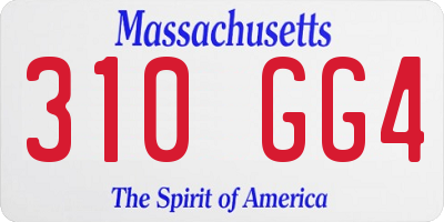 MA license plate 310GG4
