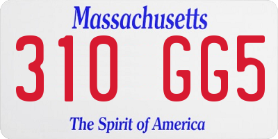 MA license plate 310GG5
