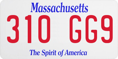 MA license plate 310GG9