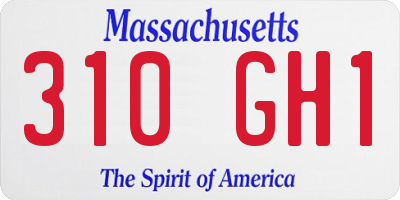 MA license plate 310GH1