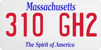 MA license plate 310GH2