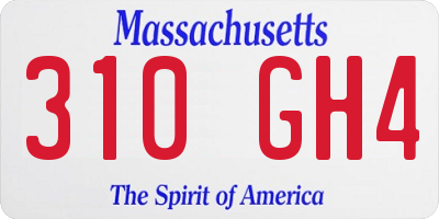 MA license plate 310GH4