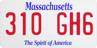 MA license plate 310GH6