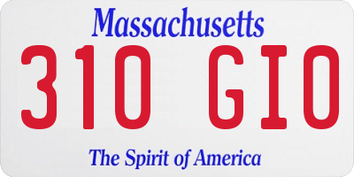 MA license plate 310GI0