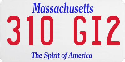 MA license plate 310GI2