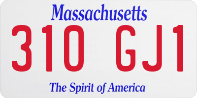 MA license plate 310GJ1