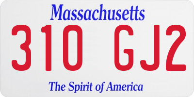 MA license plate 310GJ2