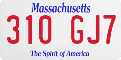 MA license plate 310GJ7