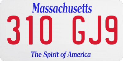 MA license plate 310GJ9