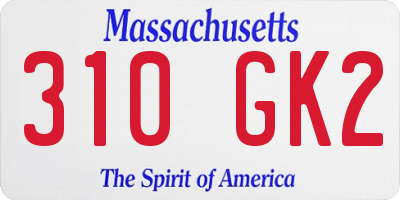 MA license plate 310GK2