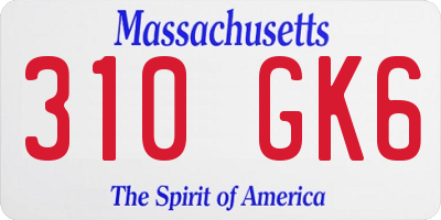 MA license plate 310GK6
