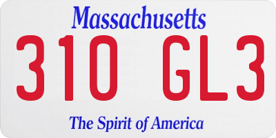 MA license plate 310GL3