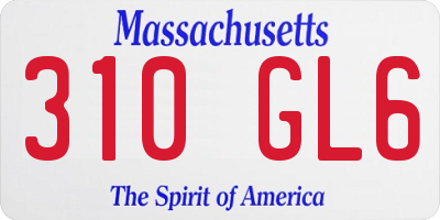 MA license plate 310GL6
