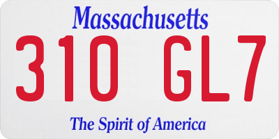 MA license plate 310GL7