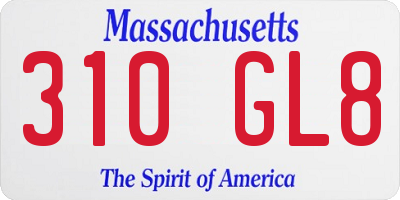 MA license plate 310GL8