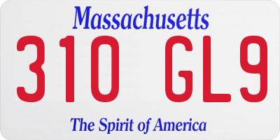 MA license plate 310GL9