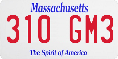 MA license plate 310GM3