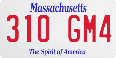 MA license plate 310GM4