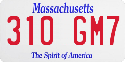 MA license plate 310GM7