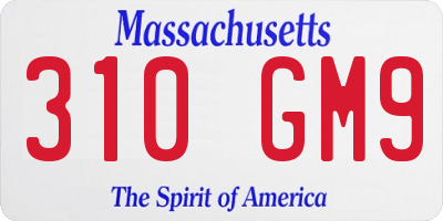 MA license plate 310GM9