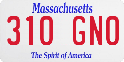MA license plate 310GN0