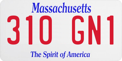 MA license plate 310GN1