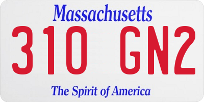 MA license plate 310GN2