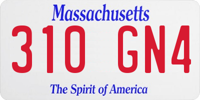 MA license plate 310GN4