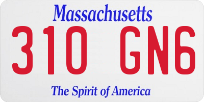 MA license plate 310GN6