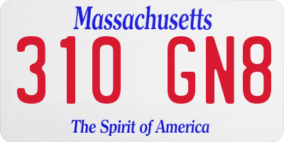 MA license plate 310GN8